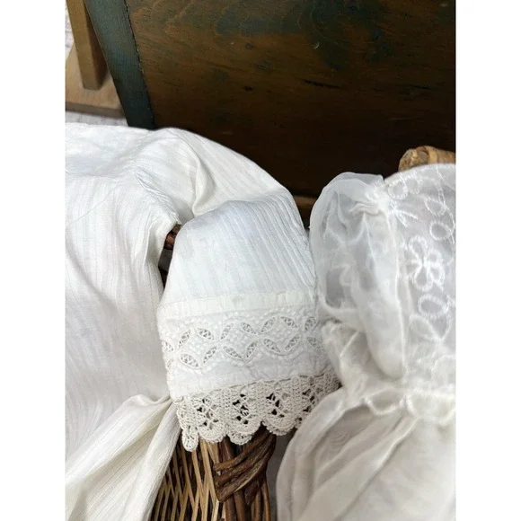 Vintage Lot 16 Baby Child or Large Doll Clothing Dress Gowns Embroidery Tatting - Picture 9 of 16